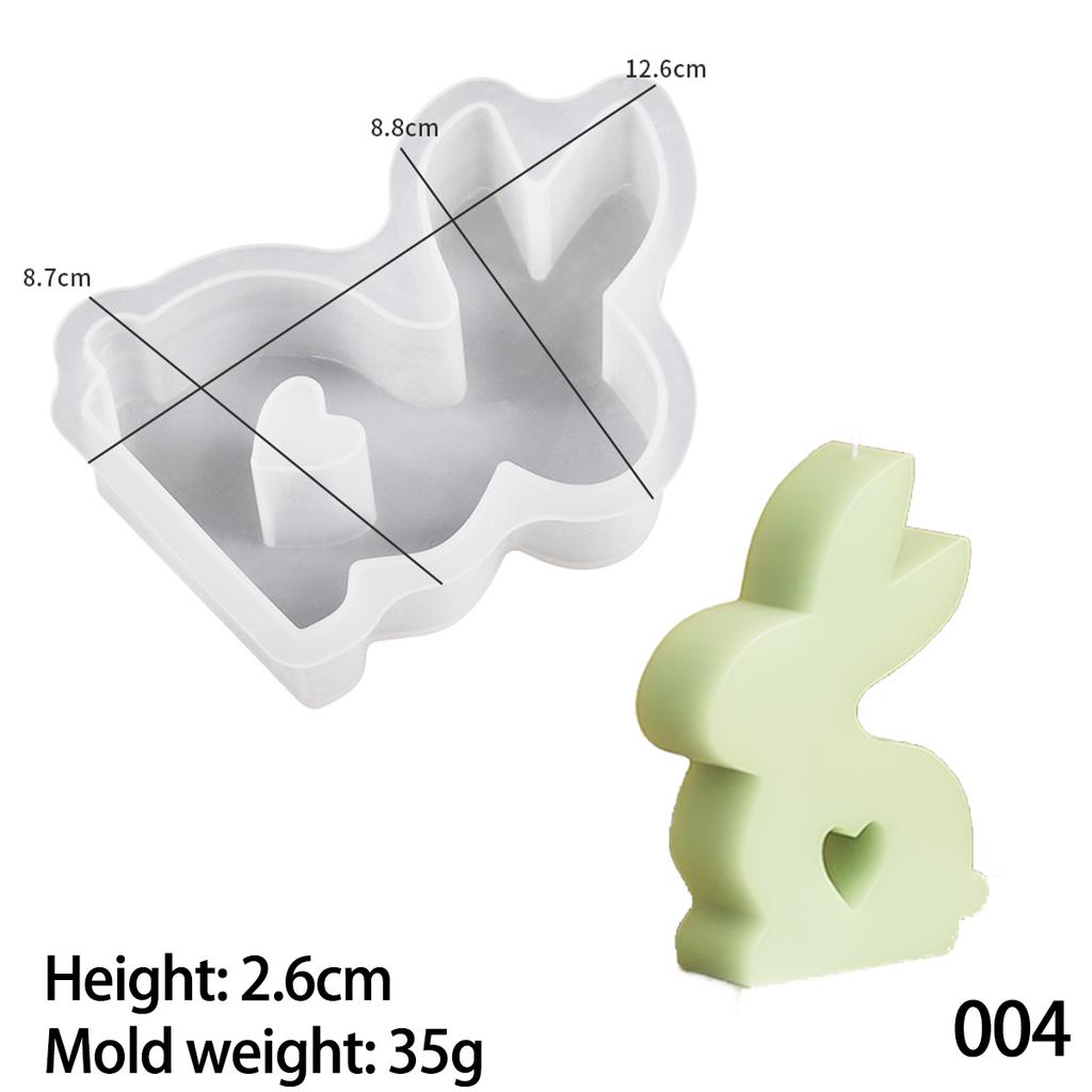 DIY Easter Bunny Candle Silicone Mold Love Cute Rabbit Handmade Soap Aromatherapy Gypsum Ornament Resin Crafts Molds Home Decor