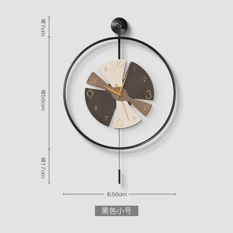 Living Room Decoration Wall Clock Home Decor Luxury Art No Punching Dining Room Wall Decoration Pendulum