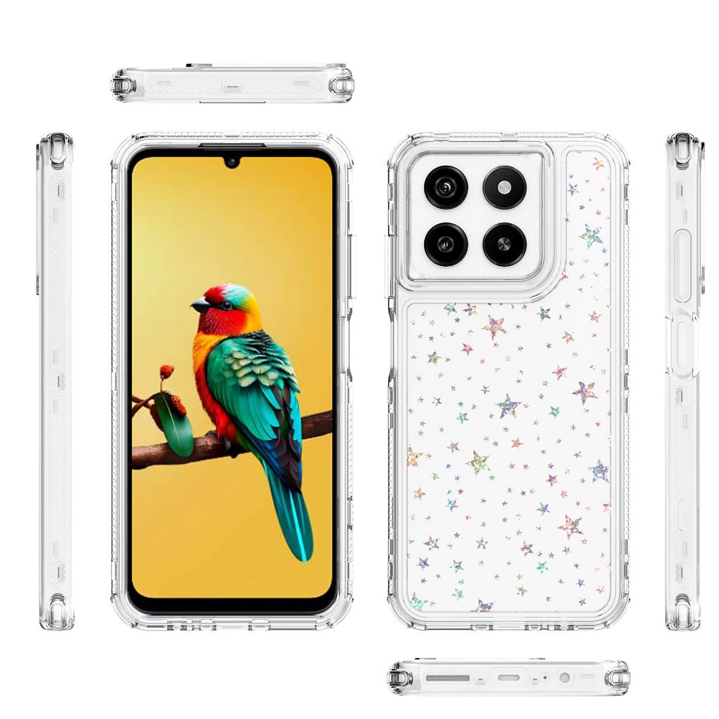 Для ZTE Blade A35/A55 Чехол Прозрачный Акриловый ТПУ Гибридный Чехол для Телефона с Лазерной печатью