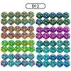 Многогранные игральные кости D12, 10 шт., 12-гранные двухцветные игральные кости с блестками для ролевой игры, набор игральных костей для настольной игры D&D