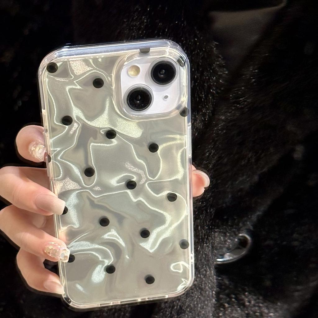 Water Ripples and Black Spots Are Suitable for Apple 16 Mobile Phone Case 15promax14