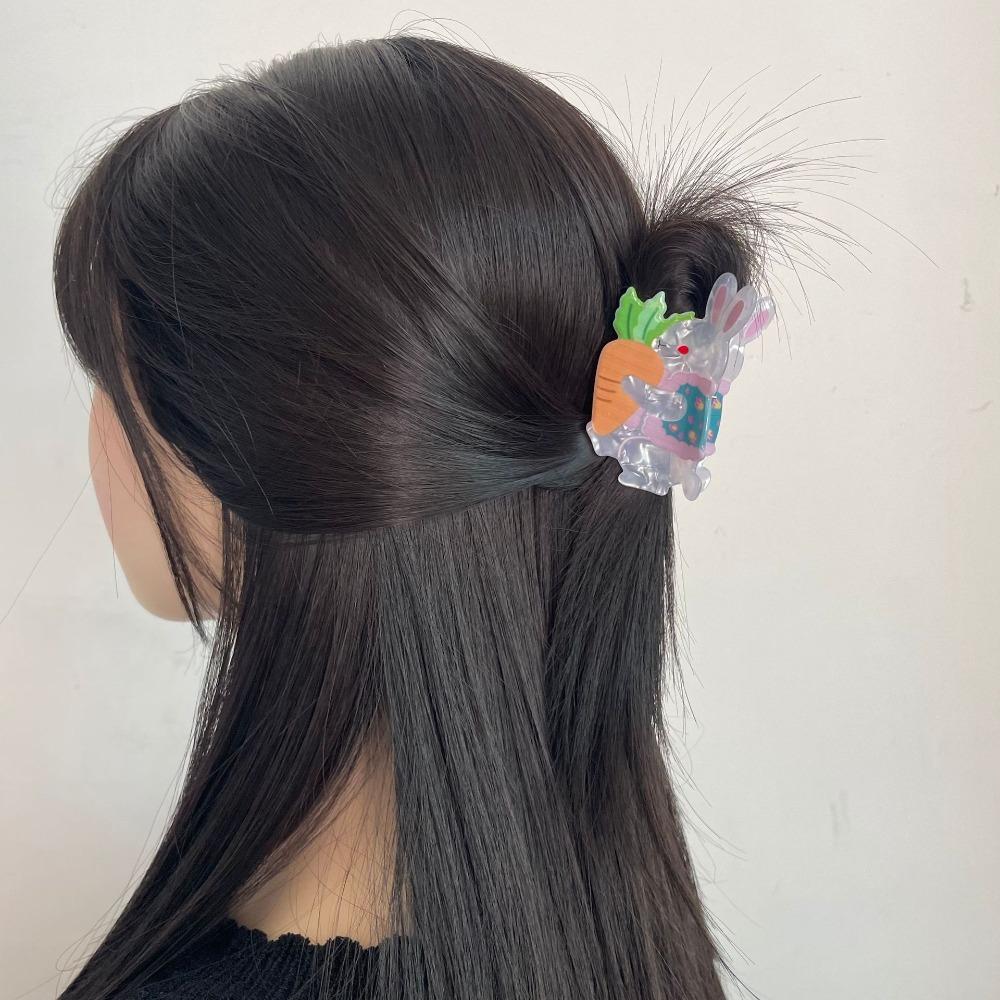 Penguin Cartoon Hair Claw Animals Acrylic Shark Clip Personalized Cute Rabbit Hair Grab  Streetwear