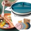 1PC Round Divided Dinner Plate In 3 Diet Reusable Dish Fruit Salad Food Tray Dinner Plate Compartment Plate Kitchen Dinnerware