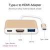 Professional Multi-port Adapter USB-C USB 3.0 USB 3.1 Type C 3 in 1 Hub 4K HDMI