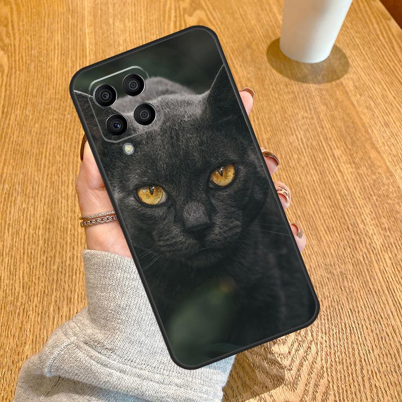 Черный кот Сверкающий глаз Для Samsung Galaxy M32 M52 M13 M33 M53 M56 M36 M16 M31 M11 M12 M35 M55 M15 M14 M54 M06 Чехол