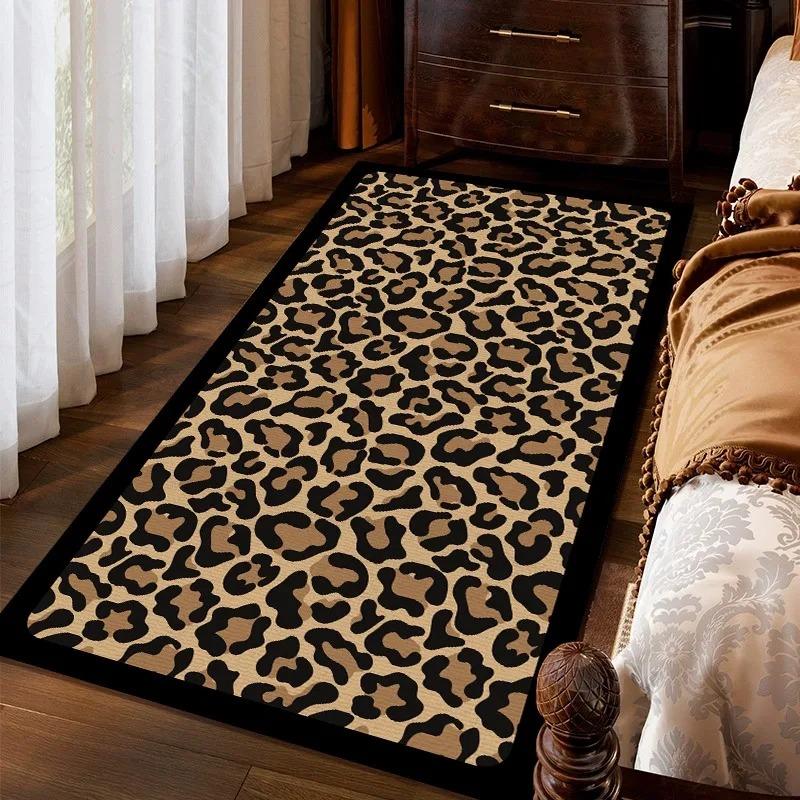 Ковер для спальни, прикроватный коврик для пола, длинные коврики для ног, мягкий пушистый милый коврик с леопардовым принтом, ковер для украшения дома, ковры для гостиной