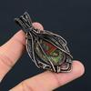 Dragon Blood Jasper Gemstone Pure Copper Wire Wrapped Handmade Pendant Jewelry
