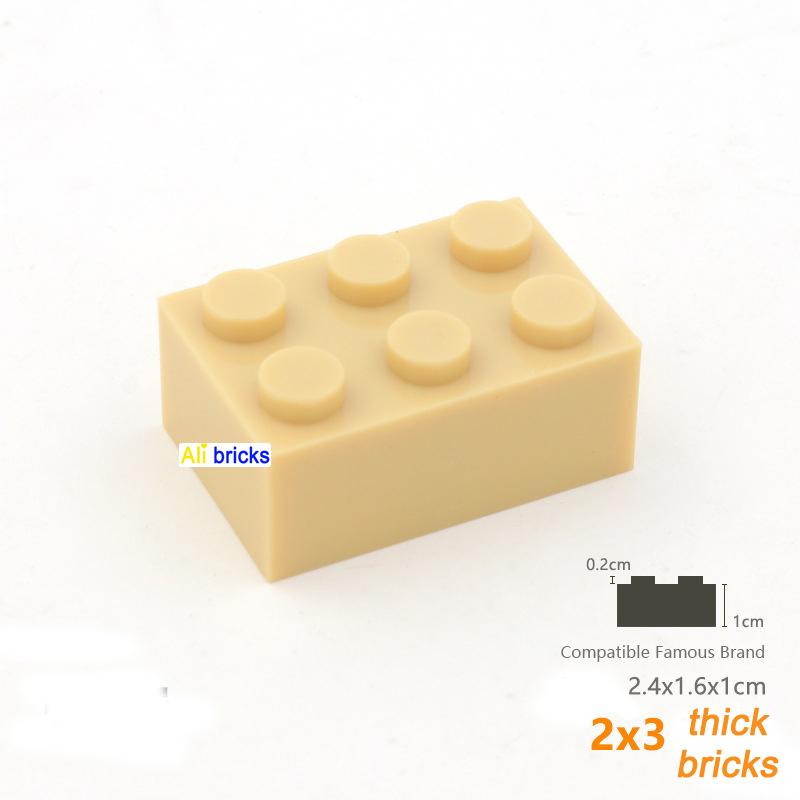 250 шт. Конструктор для поделок, толстые фигурные кубики 2x3 точки, развивающие пластиковые игрушки для детей, совместимы по размеру с 3002