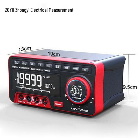 Мультиметр-динамик Bluetooth ZOYI ZT-5566: Высокочеткий 4,5-разрядный дисплей с термометром