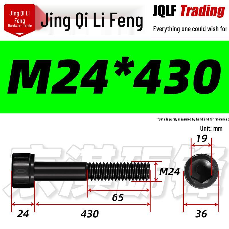 M20-M27 High Strength Blackened Hex Socket Head Cap Screw with Knurled Cylindrical Half Thread