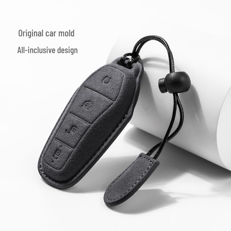Suede Car Key Cover for BYD Dolphin, Qin, Song, Yuan Pro, Tang, and Destroyer Models
