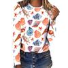 Spring and Autumn Round Neck Coral Shell Conch Pattern 3D Printed Top Fashionable Casual Long Sleeved Women's T-shirts