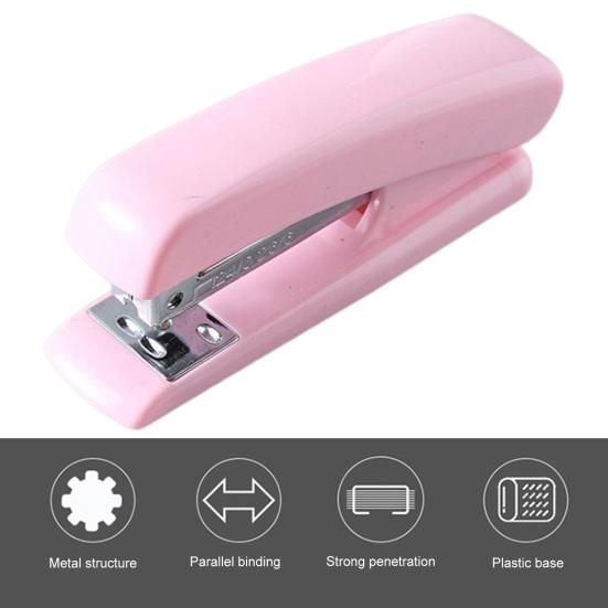 Маленький степлер, противоскользящий, эффективный, экономящий труд, цвет макарон, портативный, многофункциональный, среднего размера, инструмент для сшивания канцелярских товаров для студентов
