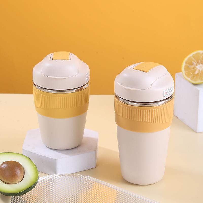 Stainless Steel Mug Creative Double Drinking Straw Cups Large Capacity Children's Cups Simple Couple Cups for Men and Women.