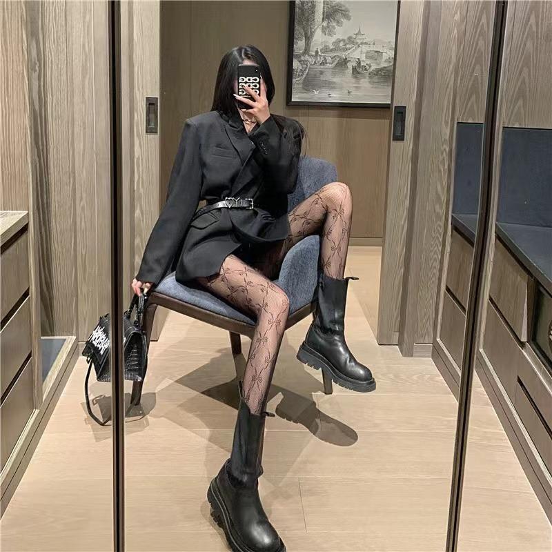 Полые кружевные сетчатые чулки с трусиками-боди Лолита Ретро Цветочная лоза Белые Черные чулки для женщин