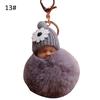 VANA Shop Cute Sleeping Baby Fluffy Pompom Plush Doll Hanging Pendant Key Ring Keychain
