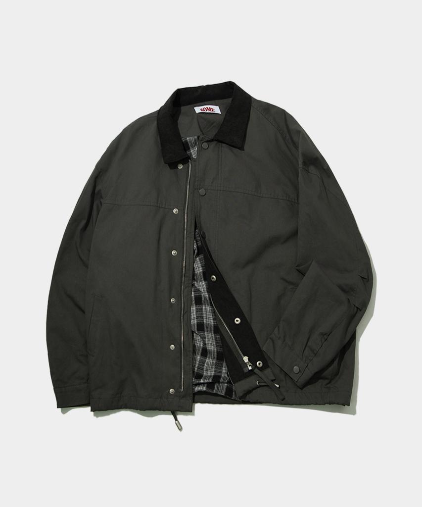Некое Место Color-Block Вельветовый Воротник Куртка-Ветровка Barbour Охотничья Trucker Jumper [Бежевый]