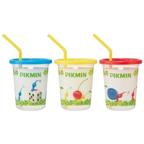 Skater Tumbler with Straw 3 Pieces 320ml Pikmin Made in Japan SIH3ST-A