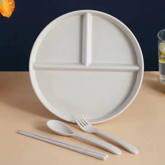 1 Set Divided Dinner Plates Unbreakable Portion Control Divided Diet Plates Reusable Picnic Plates Microwave Dishwasher Safe