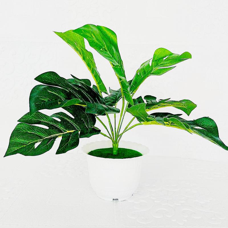 Искусственный зеленый горшок с растением 9 Лист черепахи Искусственная листва Домашний фотодекор