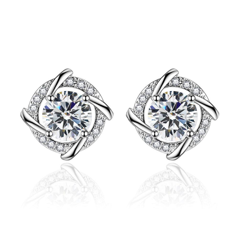 Tmall Четырехлистный клевер кулон ожерелье серьги-гвоздики браслет набор женские бриллиантовые ветряная мельница вращающиеся счастливые серьги