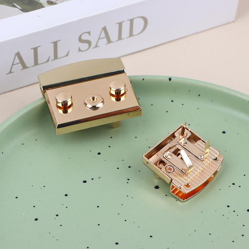 Square Push Lock Spring Metal Twist Lock Snap Closure Briefcase Closure Bag Lock Clasp Fasteners For Leather Bag