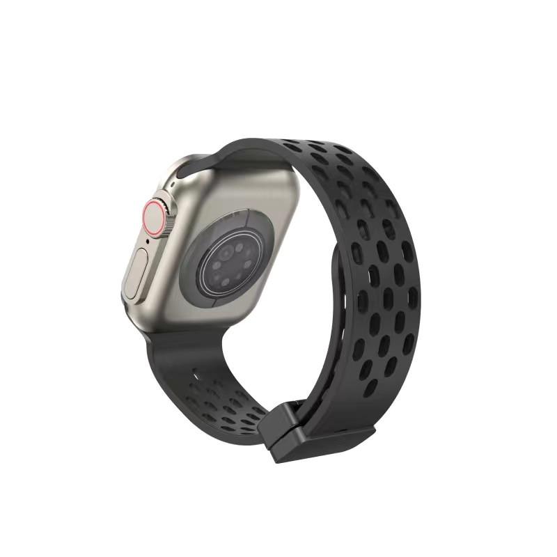 Силиконовый ремешок для часов для Apple Watch Band 49 мм 44 мм 40 мм 45/41 мм 42 мм 38 мм Дышащий ремешок iWatch Series Ultra Браслет Ремешок