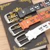 Pu Leather Punk Belt With Skull Pattern Alloy Buckle Head Belt Pin Buckle Belt Various Scenes