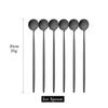 6Pcs Matte Black Long Hangdle Spoon For Stirring Drink Steainless Steel Gold Dinnerware Tableware Cutlery Ice Cream Spoon Set