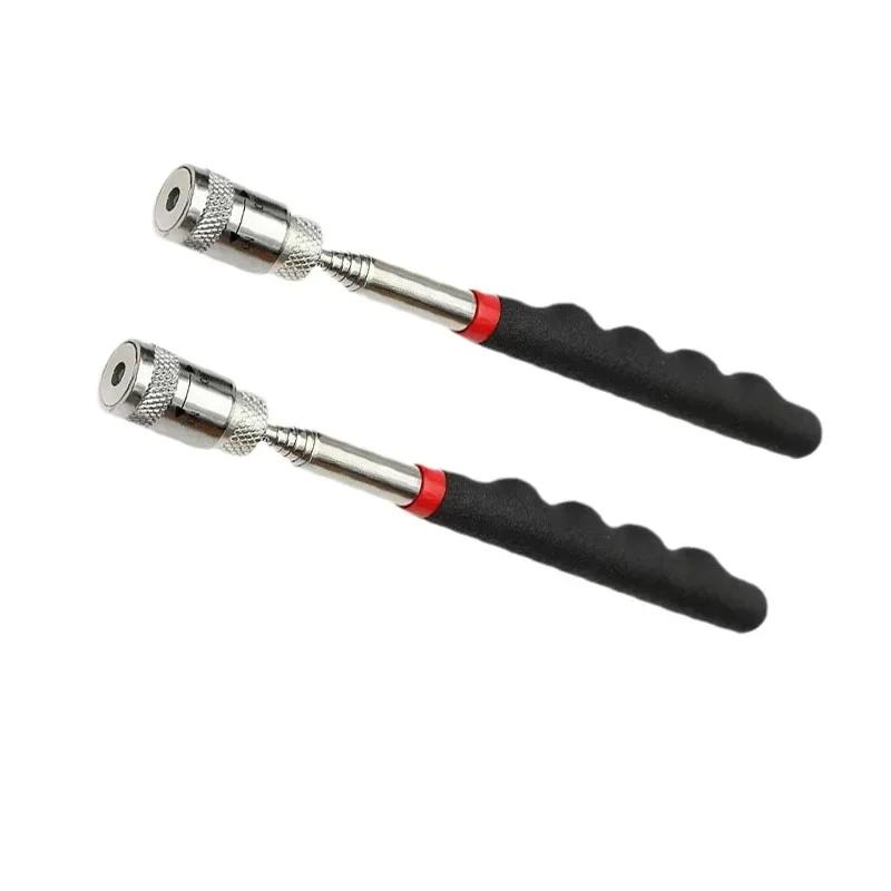 Telescopic Magnetic Iron Suction Rod with LED Light Metal Pick-up Tool DIY Strong Magnetic Metal Screw Suction Rod Pick-up Tool