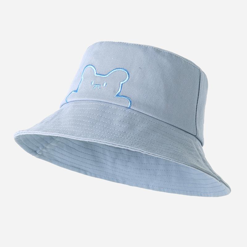 Летняя Панама с милым медведем и вышивкой, модная женская кепка в рыбацком стиле для девочек, женская однотонная регулируемая Панама Боба