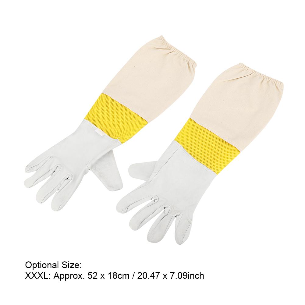 Pair of Beekeeping Protective Gloves with Long Mesh Sleeve Unisex for Beginner BeekeeperXXXL