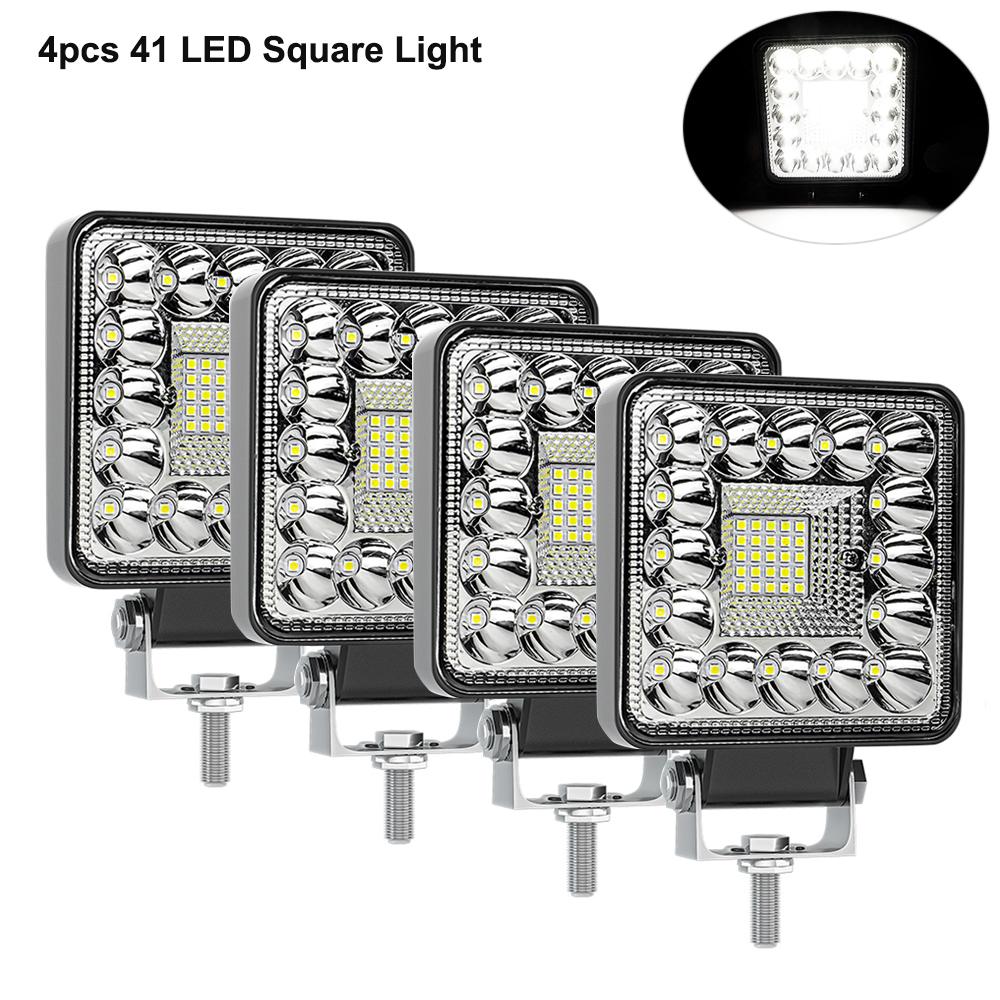 2pcs 4pcs 4inch 123W LED Light Bar Spotlight 12V 24V Car Work Light For Jeep Truck Boat Tractor ATV Offroad 4X4 Barra Mini LED