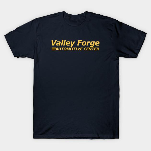 Мужская черная футболка с принтом Valley Forge Automotive Center - Шины Печать на трансферной бумаге без вырезания Хлопковая футболка - Мужская летняя хлопк...