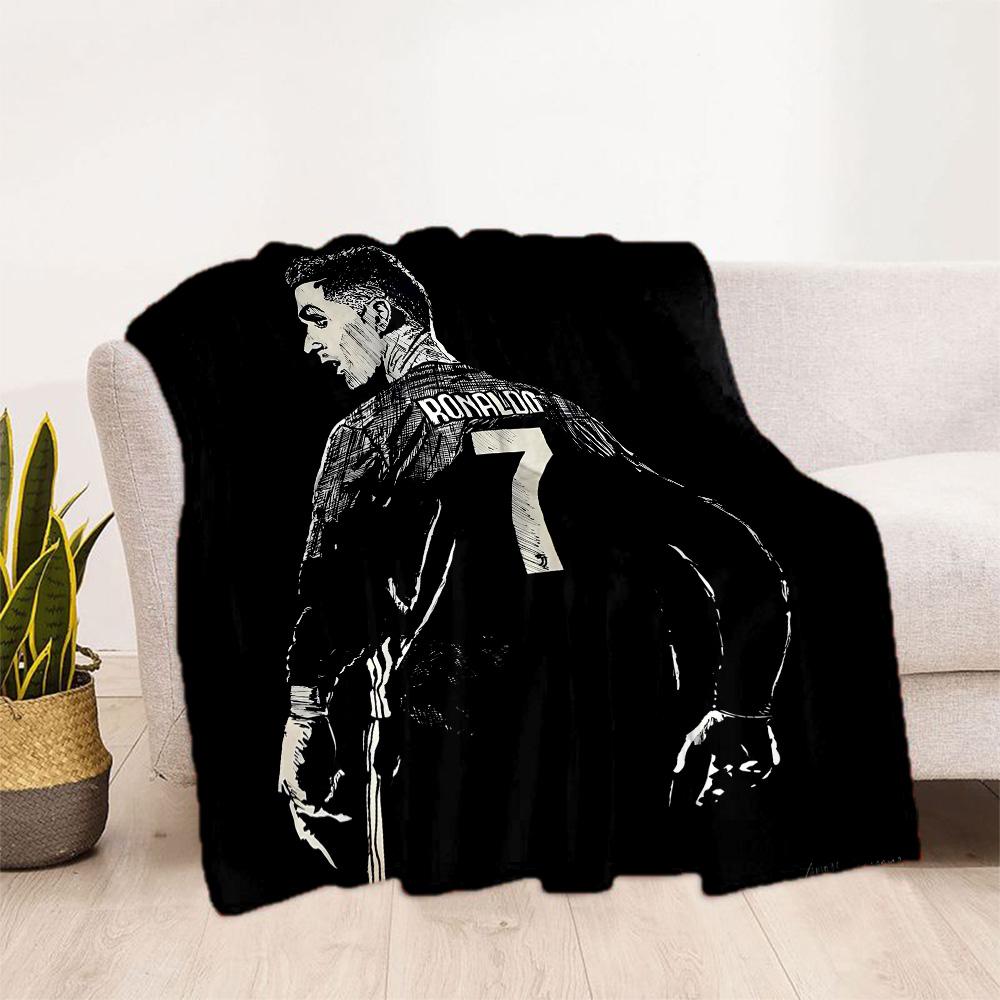 Ronaldo's Legendary Number 7 Blanket Comfortable Suitable for Bedding Chair Couch for All Occasions Stylish Decor Gift for Travel Home Birthdays