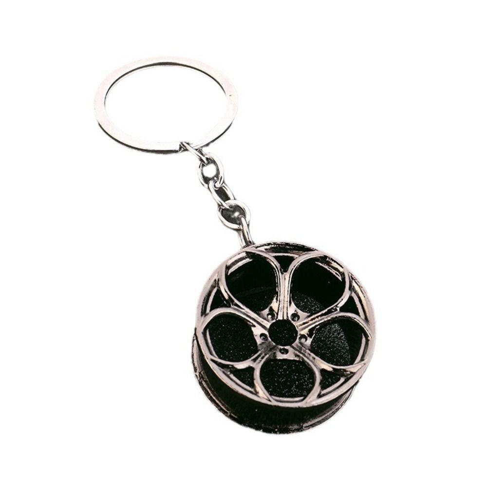 Auto Parts Shape Car Hub Keychain 3D Car Hub Pendant 3D Keyring Wheel Rim Keychain Bag Pendant