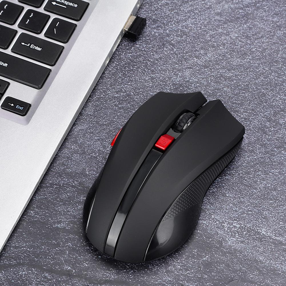 2.4G Wireless Mouse Light Weight Computer Accessory 6 Key Black for Laptop Business Office