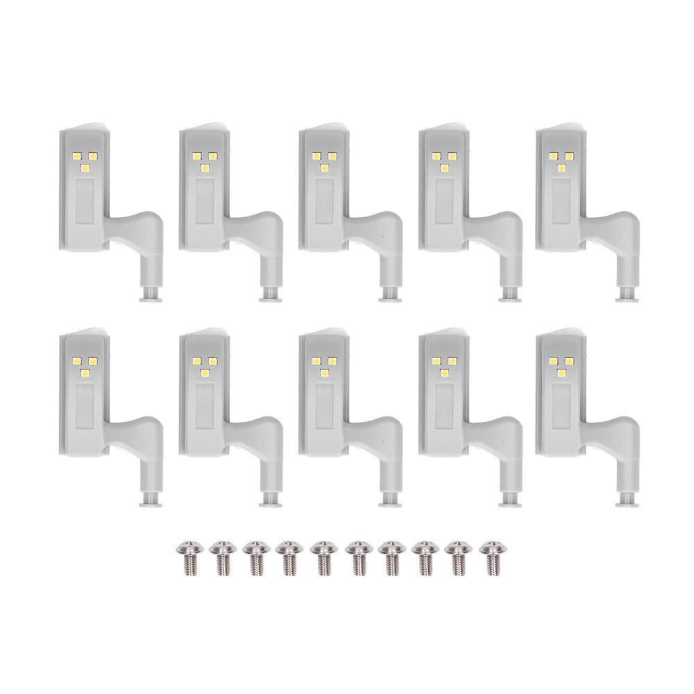 10 Pack Warm White Cabinet Hinge Light 3 LED Beads Closet Wardrobe Light Garage
