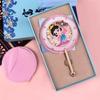Cartoon Handheld Makeup Mirror Round Pocket Mirror Creative Metal Cosmetic Mirror  Girl Gift