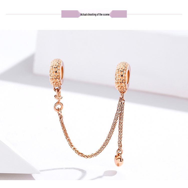 Браслет из серебра S925 с бусинами Ziyun, силиконовыми аксессуарами и страховочной цепочкой-шиной