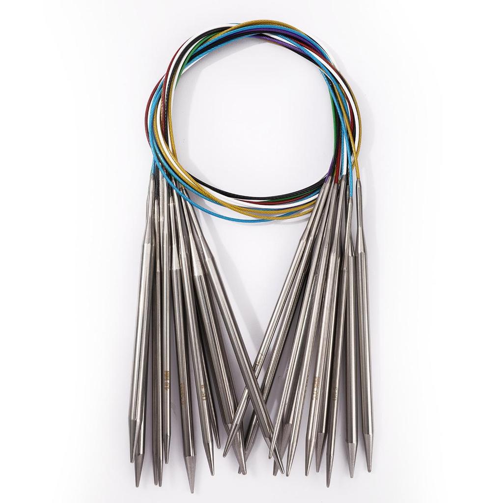 Stainless Steel Circular & Straight Knitting Needles for Scarves and Socks
