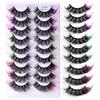 9 пар вьющихся цветных накладных ресниц, вьющиеся густые ресницы