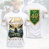 Футболка с принтом к 40-летию Zelda, короткий рукав, унисекс, The Legend of Zelda, игровая графика, стритвир
