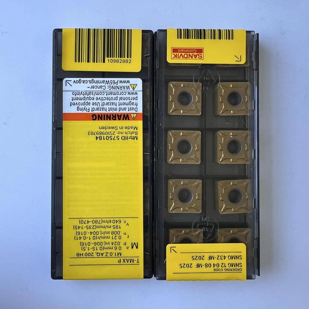 Оригинальная твердосплавная пластина для токарного станка с ЧПУ Sandvik / SNMG120408-MF 2025, 10 шт.