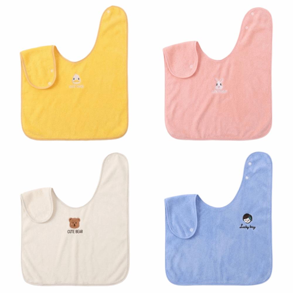 Adjustable Snaps Children's Washcloth Soft Toddler Face Towel New Baby Bibs for Feeding Eating