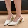 2025 New Pointed Shallow Mouth High Heels for Women, with Elastic Bands On the Toe, Fashionable and Elegant Single Shoes