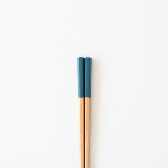 Sunlife Choose According Growth Chopsticks Children Short Dishwasher Safe Non-Slip 18cm Ages 7-9 Hexagonal Antibacterial Finish Indigo Dark Blue Wood
