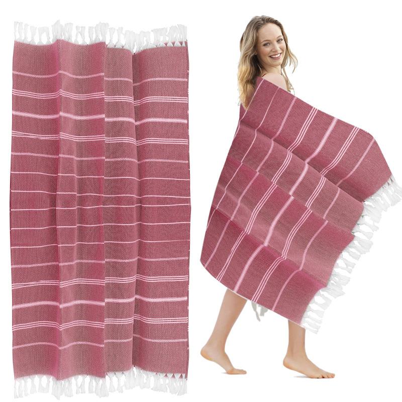 2 шт. турецкое пляжное полотенце ультра легкое супер впитывающее банное полотенце с кисточками для плавания и кемпинга
