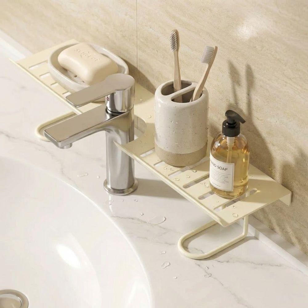 Water Drainage Faucet Storage Shelf Rustproof Cosmetic Storage Box Kitchen Sink Shelf Shower