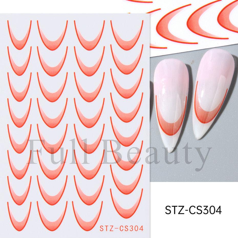 Nail Art Sticker French Smile Line Silver Glitter Diy Corrugated Line Adhesive Nail Sticker